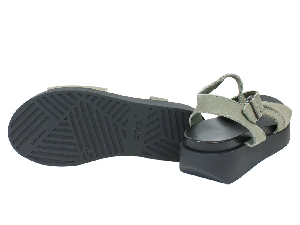 Sure, the optimized title for this e-commerce product in English with modifiers can be Arche Myakki White Leather Sandals.