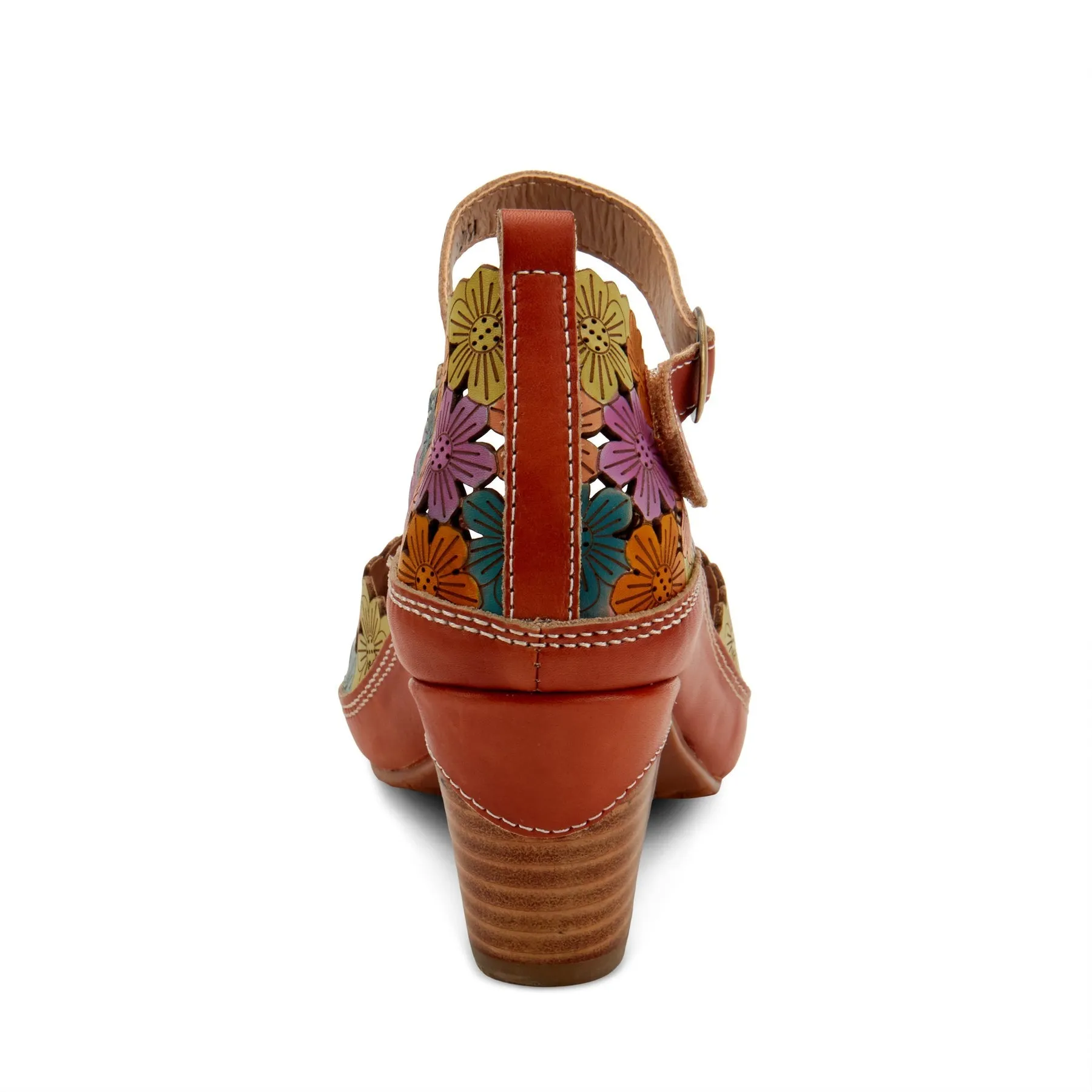 Avnia Floral Peep Toe in Camel