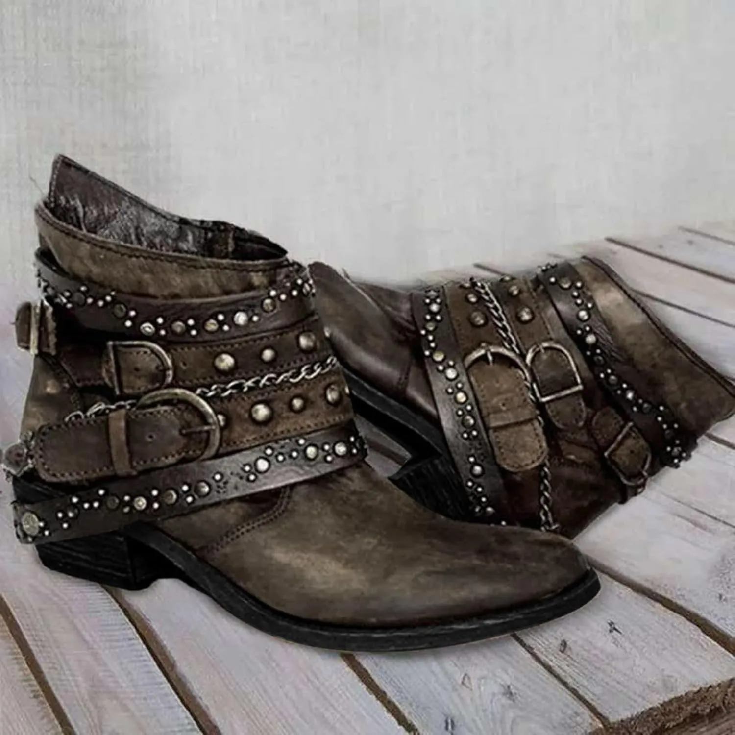 Black Cowboy Boots for Women Ankle Comfortable Booties for Women Ladies Booties Ankle Boots Boot Shoes for Women Round Toe Flat Heel Square Toe Slip On Side Zipper