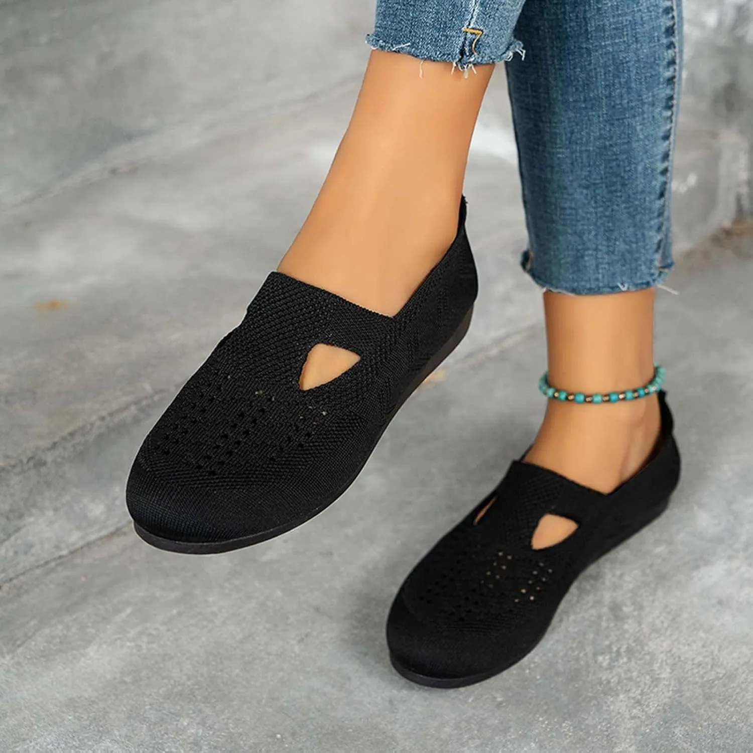 Black Orthopedic Shoes for Women Casual Slip on Sneakers Shoe Woven Arch Support Breathable Soft Sole Sports Footwear