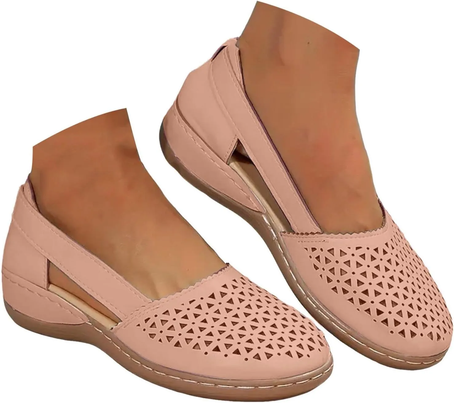 Casual Sandal Women's Closed Toe Flat Shoes Fashionable Casual Hollow Outer Wear Light Breathable Shoes