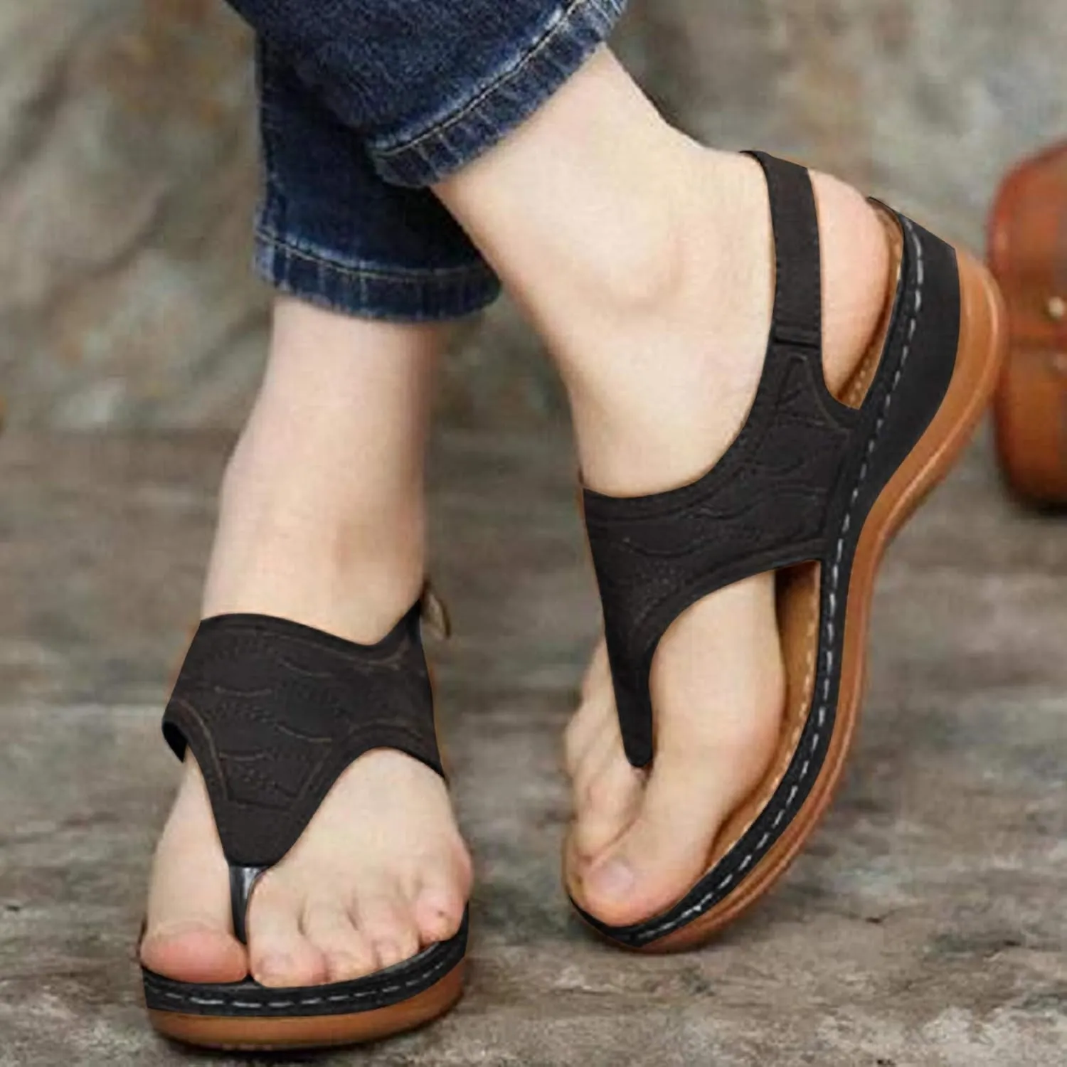 Cathalem Orthopedic Sandals for Women Arch Support 2024 Plus Size Casual Summer Shoes Comfy Lightweight Breathable Sandals