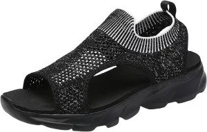 Cathalem Orthopedic Sandals for Women Espadrille Platform Sandals Women Fashion Casual Ankle Strap Wedge Heels