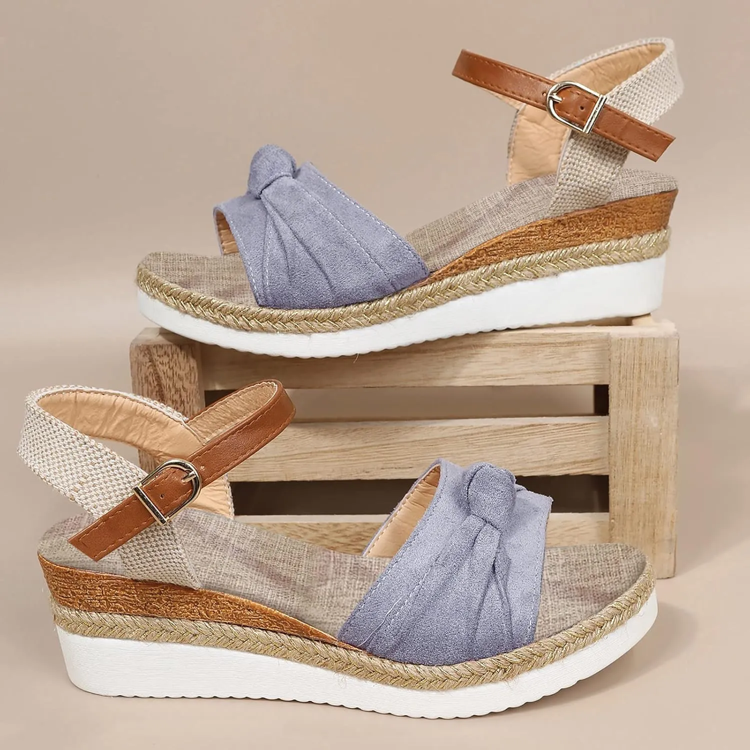 Cathalem Summer Sandals for Women 2024 Platform Open Toe Ankle Strap Sandals Zipper Beach Sandals Dress Shoes