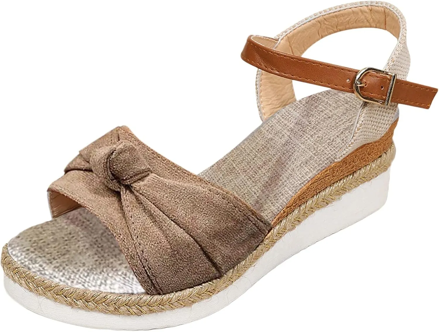 Cathalem Summer Sandals for Women 2024 Platform Open Toe Ankle Strap Sandals Zipper Beach Sandals Dress Shoes