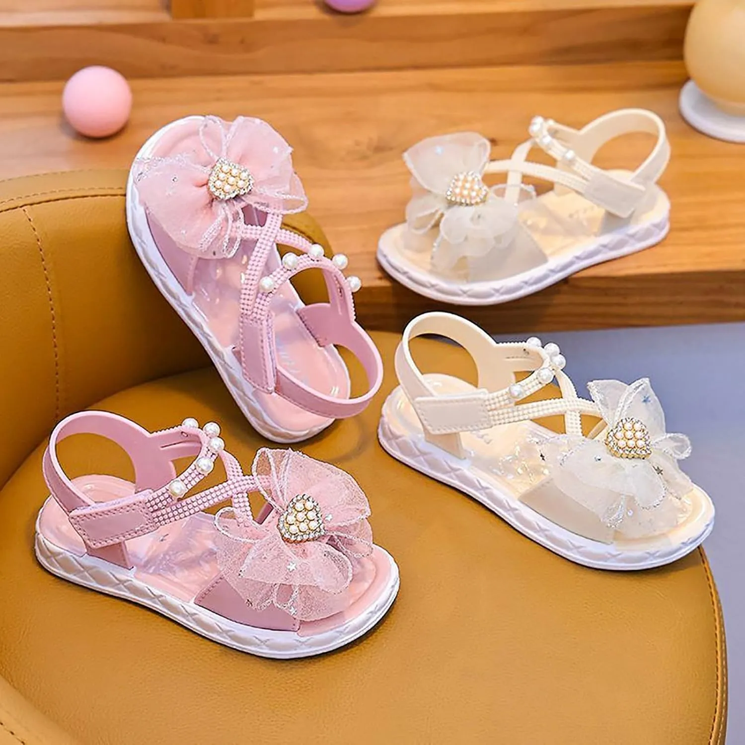 Children Shoes Fashion Flower Thick Soled Sandals Soft Sole Comfortable Sandals Girls White Girls Summer Shoes