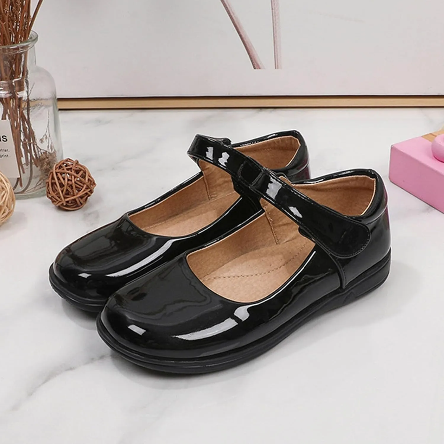Children's Girl Mary Jane Leather Shoes Princess Classic Wedding Birthday Pary Dress Low Heel Platform Flat