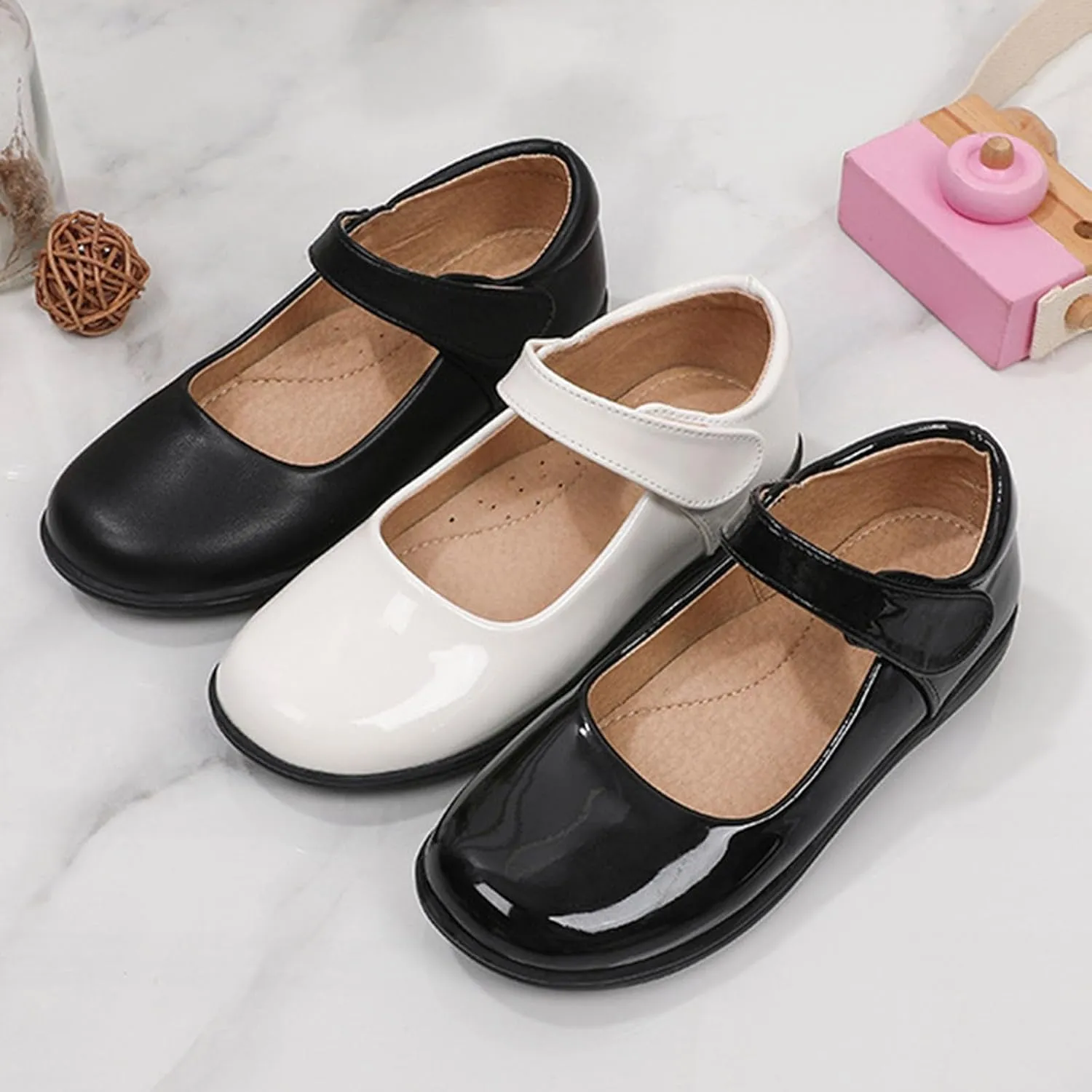 Children's Girl Mary Jane Leather Shoes Princess Classic Wedding Birthday Pary Dress Low Heel Platform Flat
