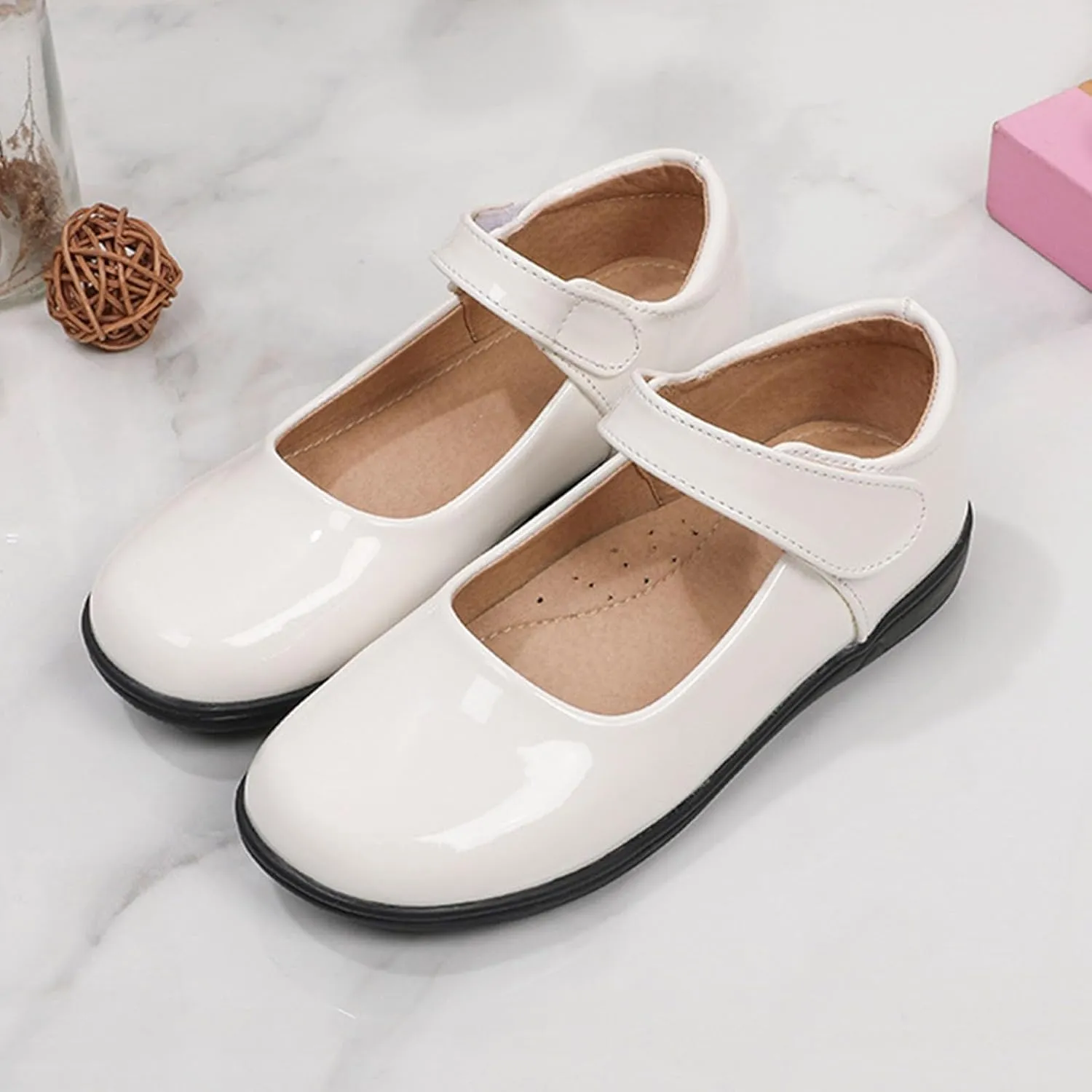 Children's Girl Mary Jane Leather Shoes Princess Classic Wedding Birthday Pary Dress Low Heel Platform Flat