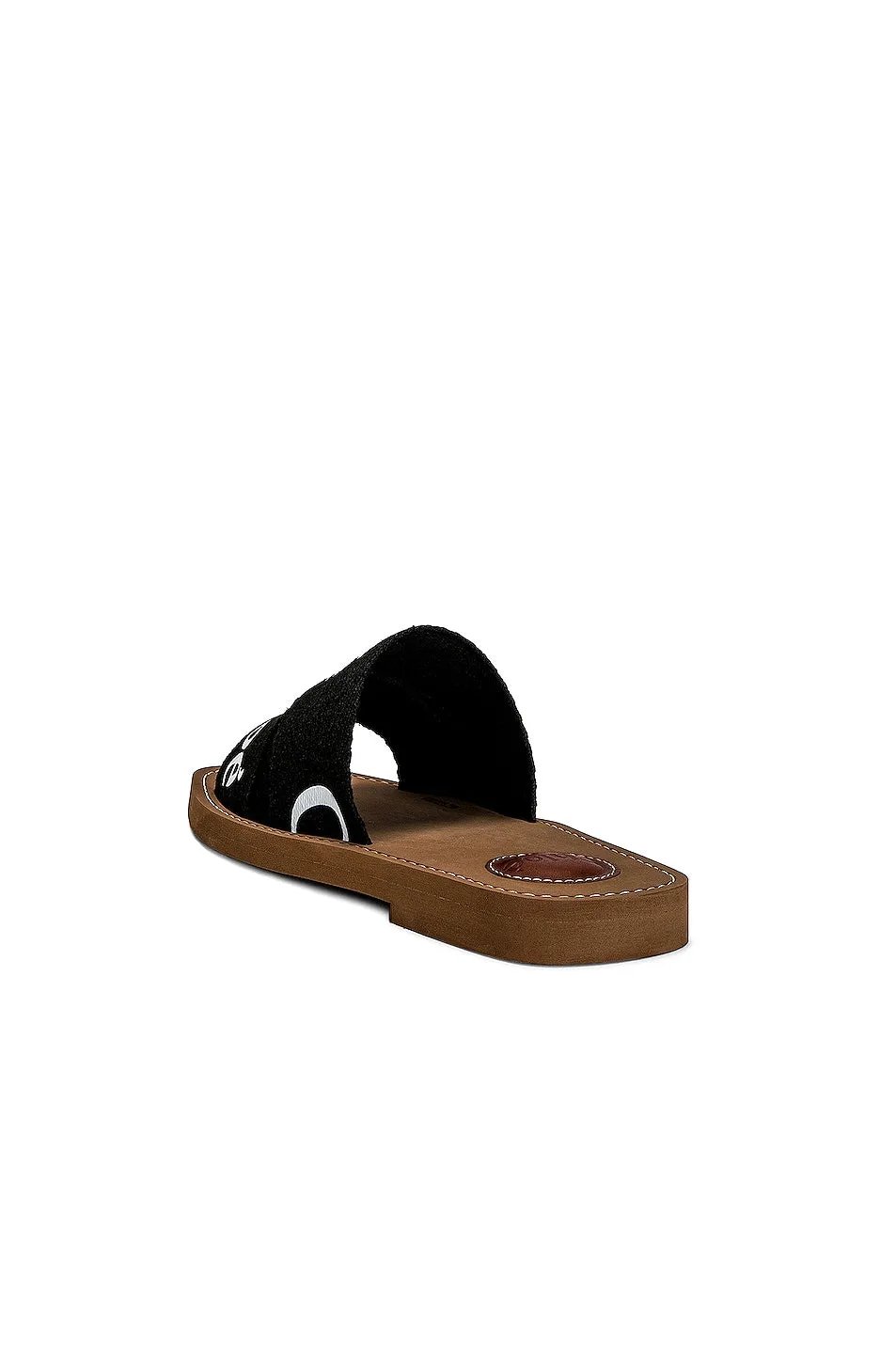 Chloe Woody Flat Slippers, black