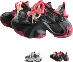 Chunky Sneaker Womens Y2K Platform Sneakers Height Increase Thick Sole Aesthetic Walking Shoes Dad Shoes