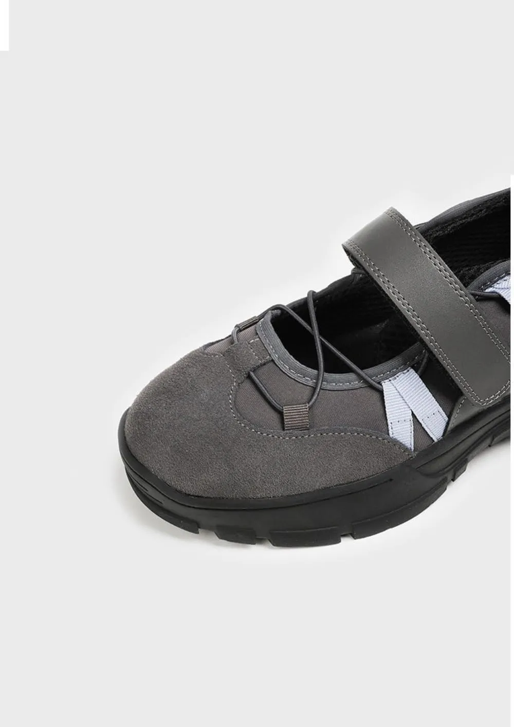 Chunky Sneakerina Ballet Sneakers for Women Kawaii Y2K Trendy Retro Strap Emo Shoes Round Toes Non-Slip Sole Casual Suede Lace-Up Slip on Shoes Comfortable Outdoor Workout Walking Tennis