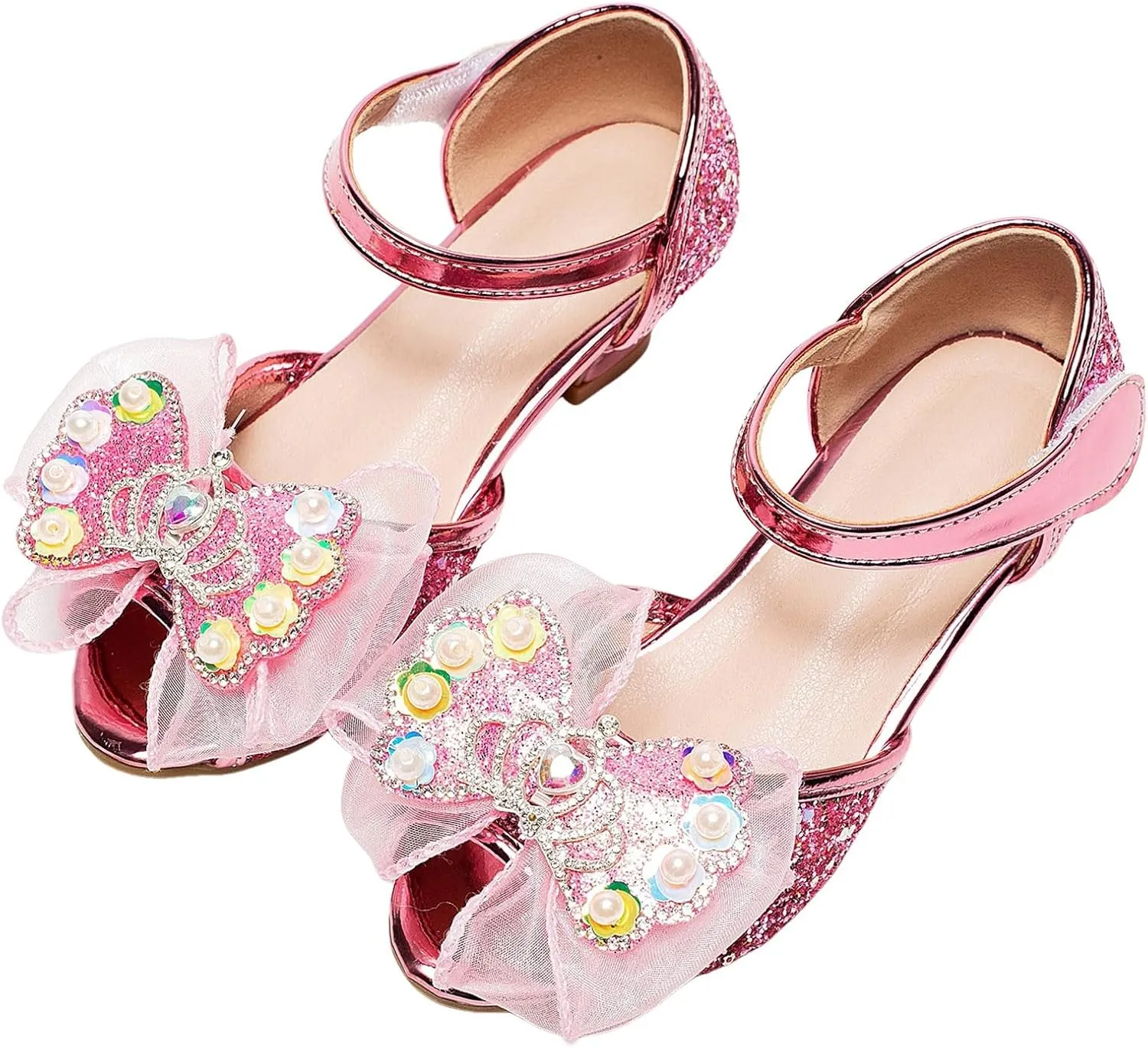 Classic Open Toe Flat Sandals Bowknot Princess Shoes Little Girl Performance Dress High Heels Children's Fish Mouth Hollow Sandals