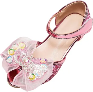 Classic Open Toe Flat Sandals Bowknot Princess Shoes Little Girl Performance Dress High Heels Children's Fish Mouth Hollow Sandals