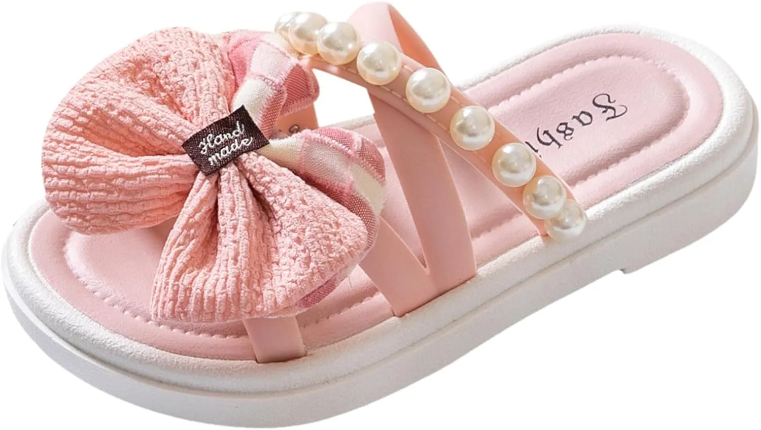 Classic Open Toe Flat Sandals Children Shoes Comfortable Soft Soled Slippers Fashionable Flower Pearl Beach Sandals And Slippers