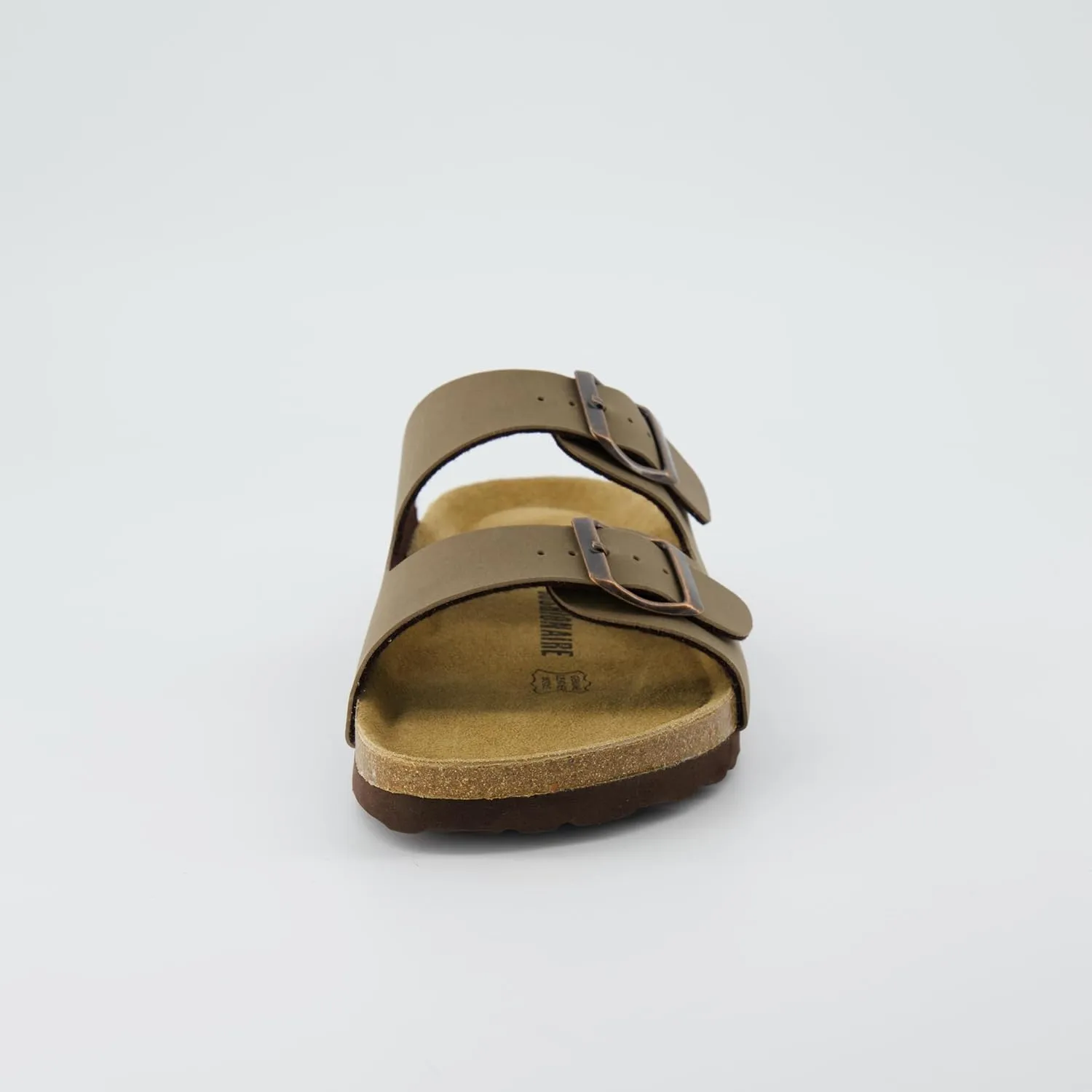 CUSHIONAIRE Lane Cork Footbed Sandals for Women  Comfortable Double Buckle Slip-On with Genuine Suede Footbed & Arch Support Slides for Women Footwear