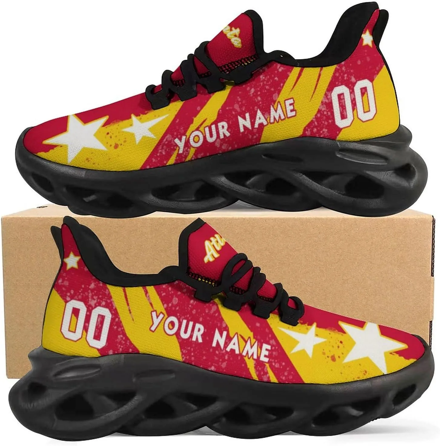 Custom Men's Sneakers Basketball Name & Number Breathable Fan Gift for Men Women Athletic Gym Slip-on Shoes Personalized White Black