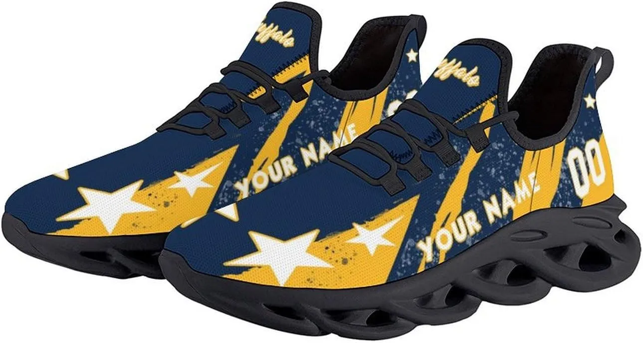 Custom Men's Sneakers Hockey Name & Number Breathable Fan Gift for Men Women Athletic Gym Slip-on Shoes Personalized White Black