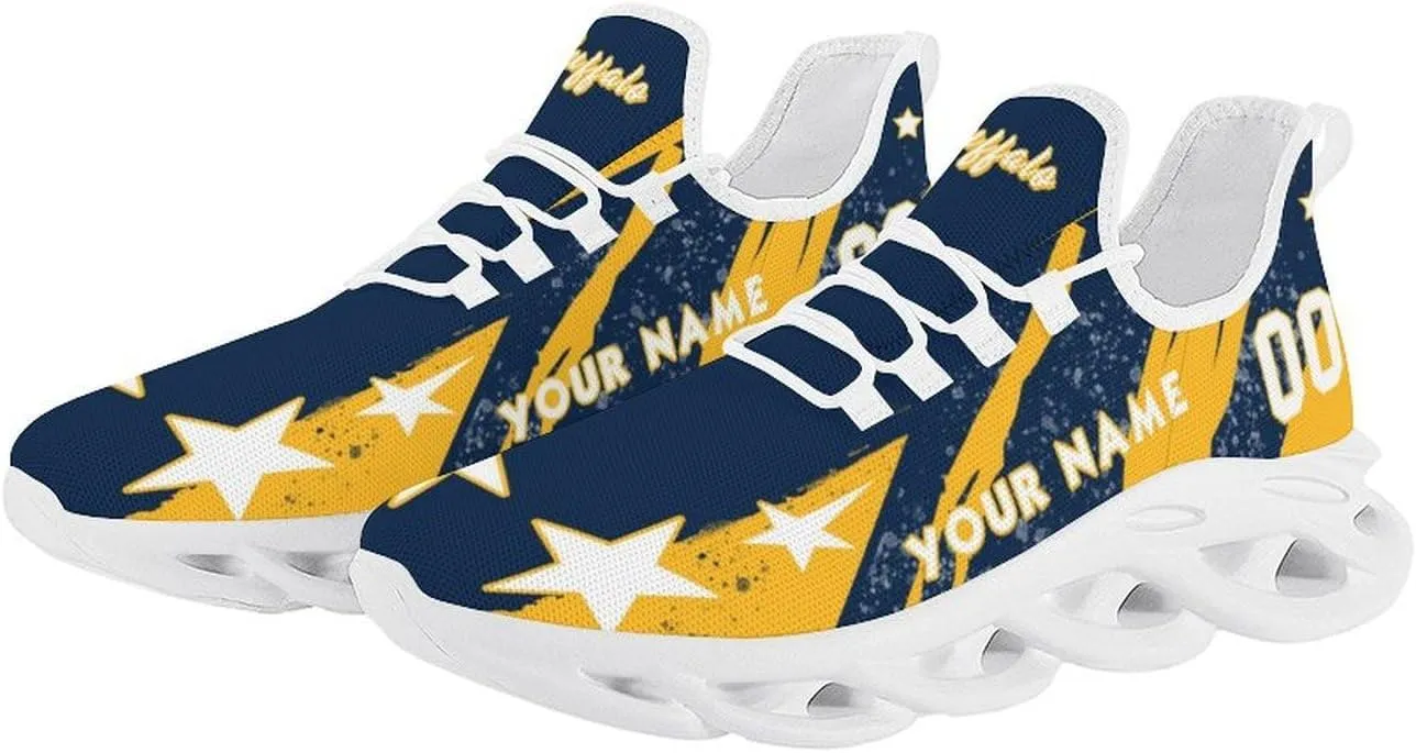 Custom Men's Sneakers Hockey Name & Number Breathable Fan Gift for Men Women Athletic Gym Slip-on Shoes Personalized White Black