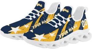 Custom Men's Sneakers Hockey Name & Number Breathable Fan Gift for Men Women Athletic Gym Slip-on Shoes Personalized White Black