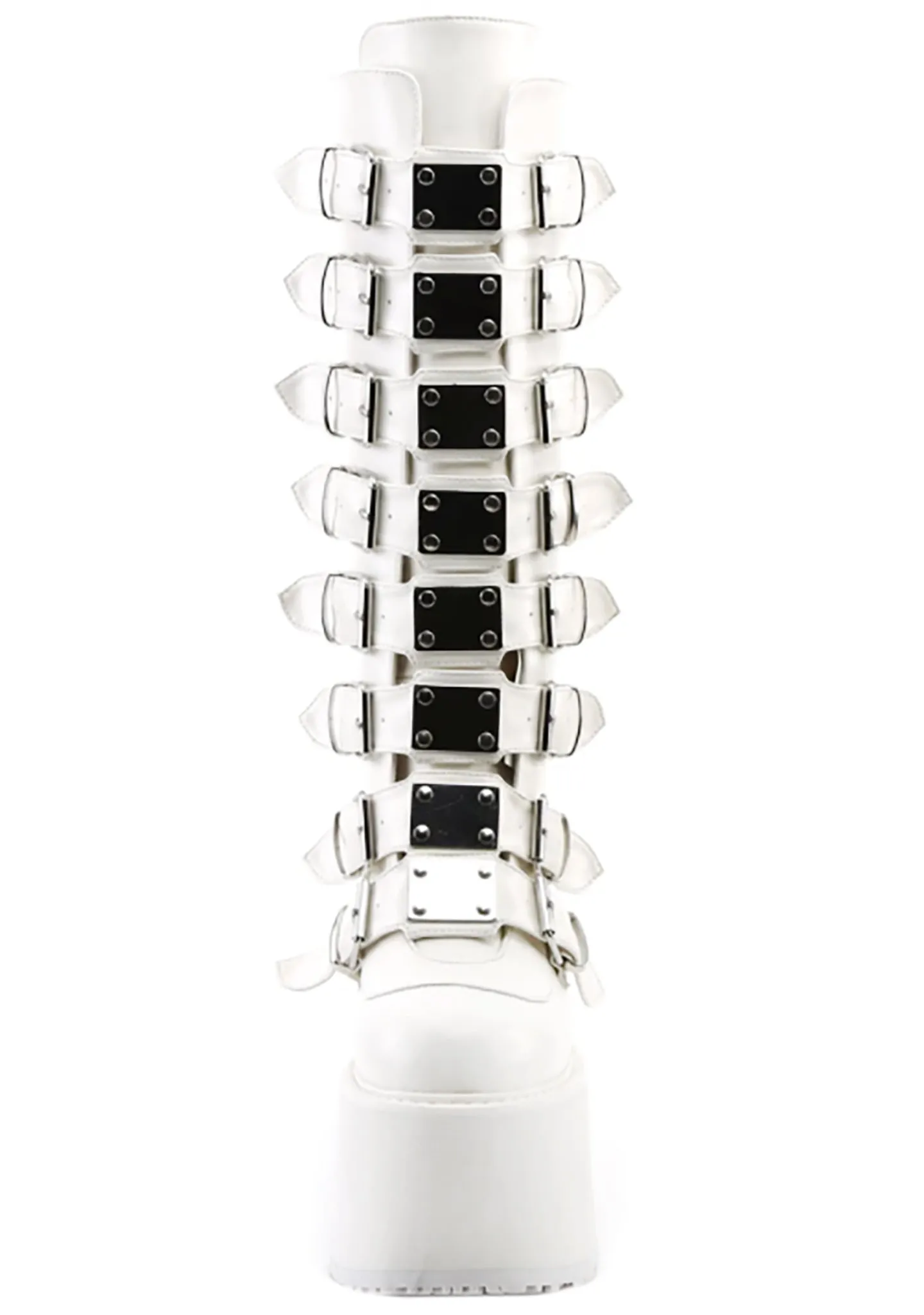DAMNED 318 51/50 White Platform Boots