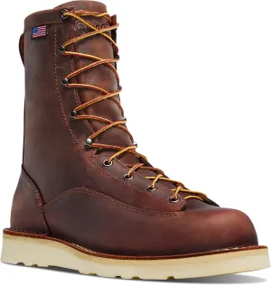 Danner 8 Bull Run Work Boots for Men - Durable, Lightweight Full-Grain Leather with Non Slip Wedge Outsole & 3-Density Cushion Footbed, EH Resistant