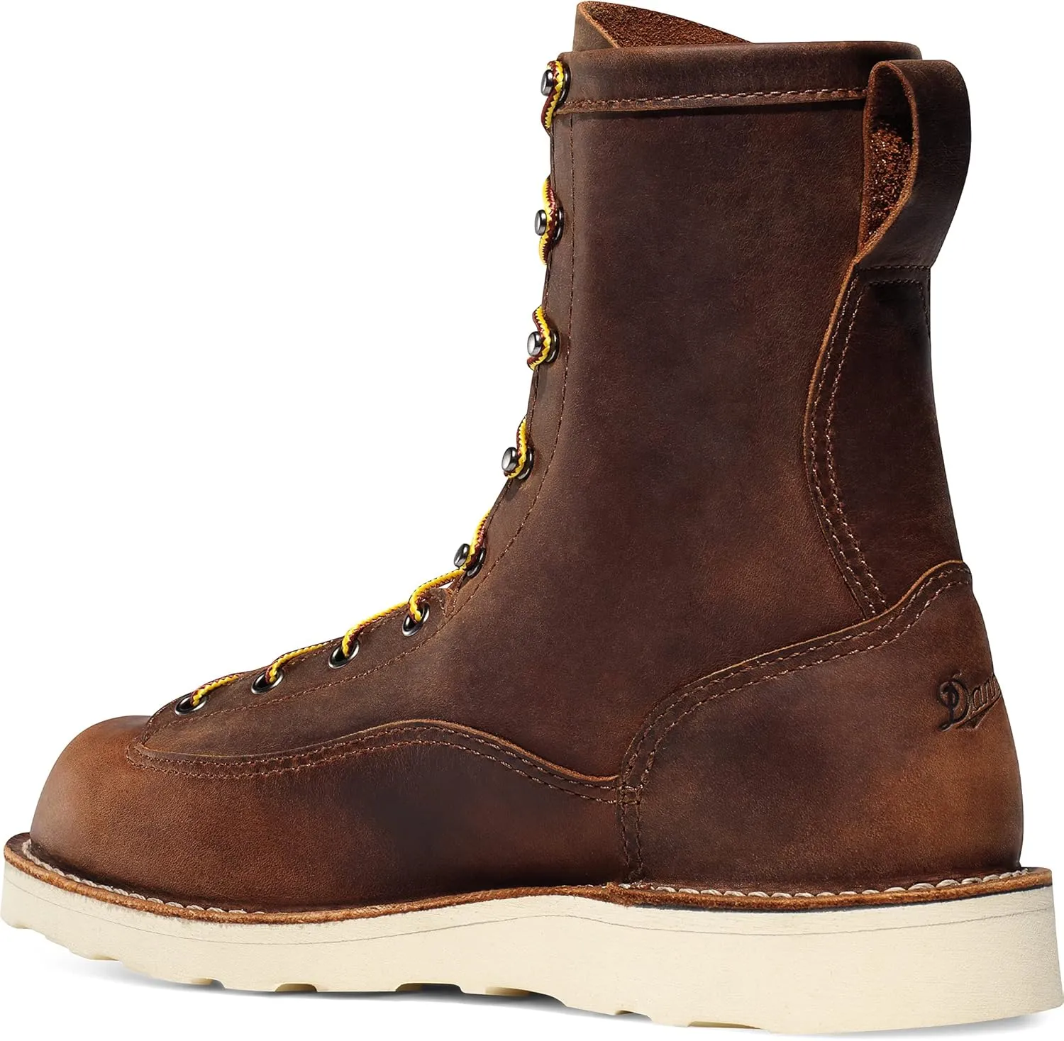 Danner 8 Bull Run Work Boots for Men - Durable, Lightweight Full-Grain Leather with Non Slip Wedge Outsole & 3-Density Cushion Footbed, EH Resistant
