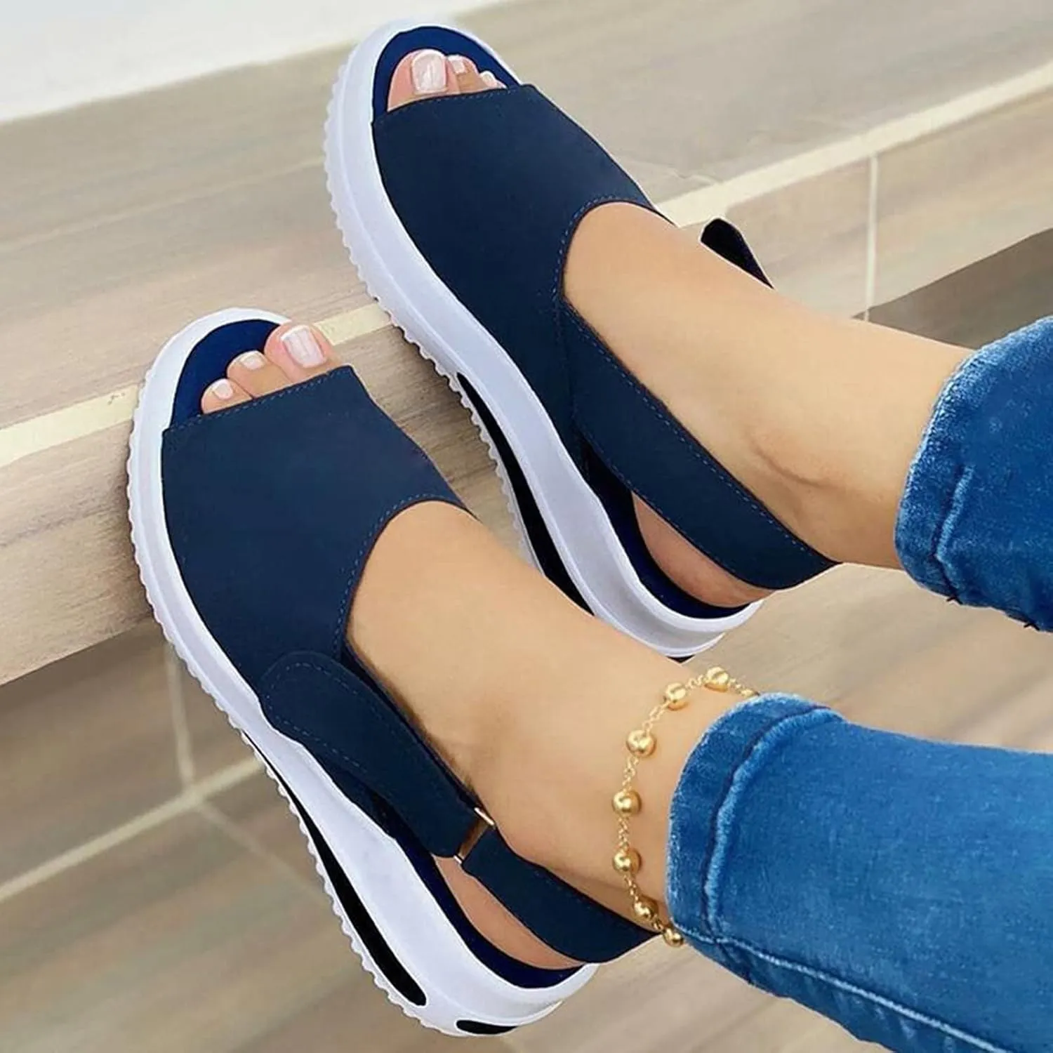 Eduavar Sandals Women Dressy Summer, Womens Sandals Fashion Sport Open Toe Sandals Shoes Casaul Wedge Platforms Sandals