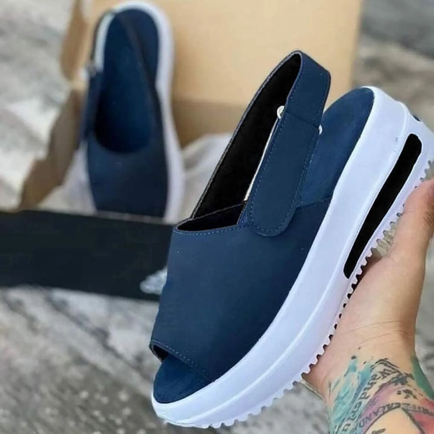 Eduavar Sandals Women Dressy Summer, Womens Sandals Fashion Sport Open Toe Sandals Shoes Casaul Wedge Platforms Sandals