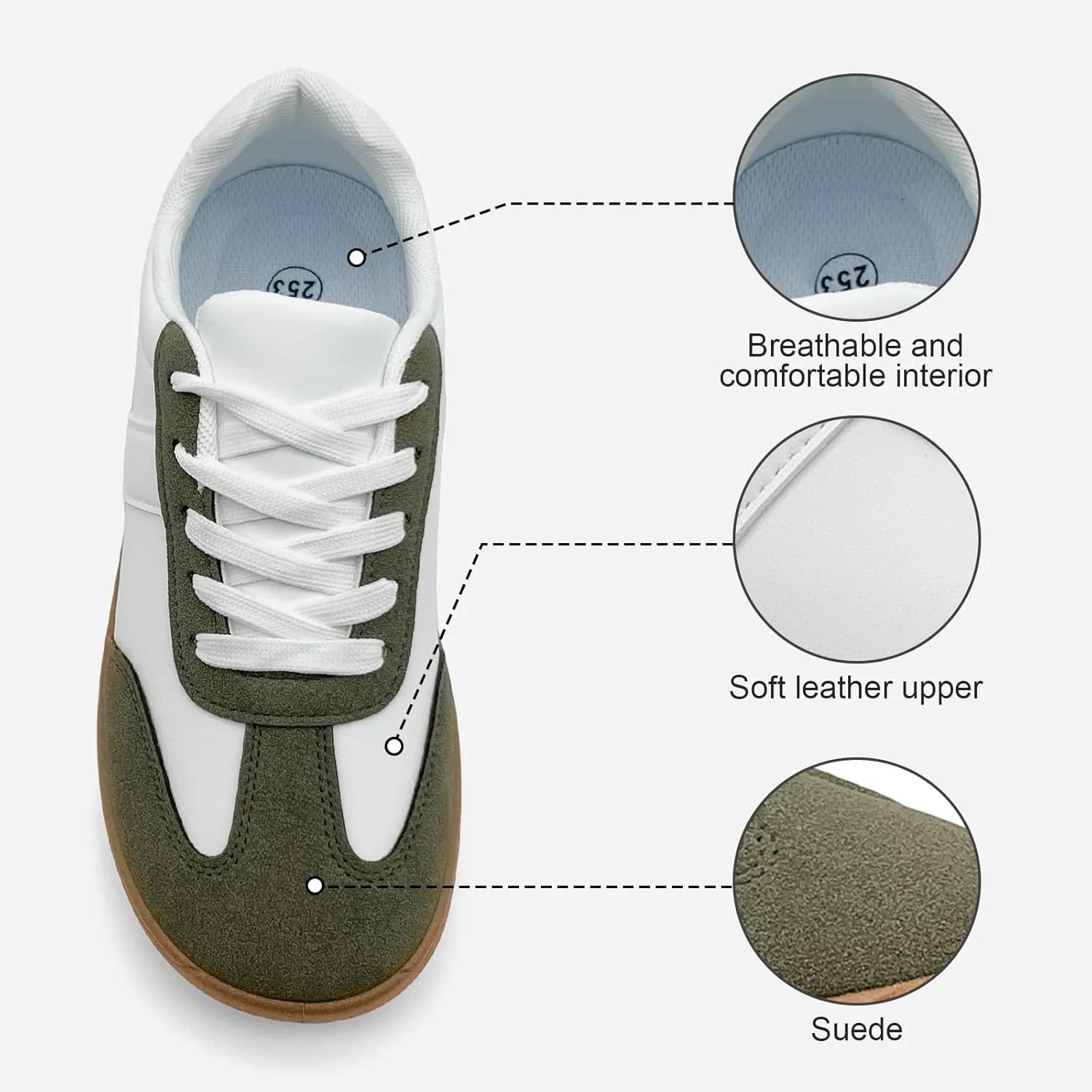 Fashion Sneakers for Women Men, Classic Casual Retro Trainer Shoes Low-Top Comfortable Breathable Walking Flat Tennis Shoes