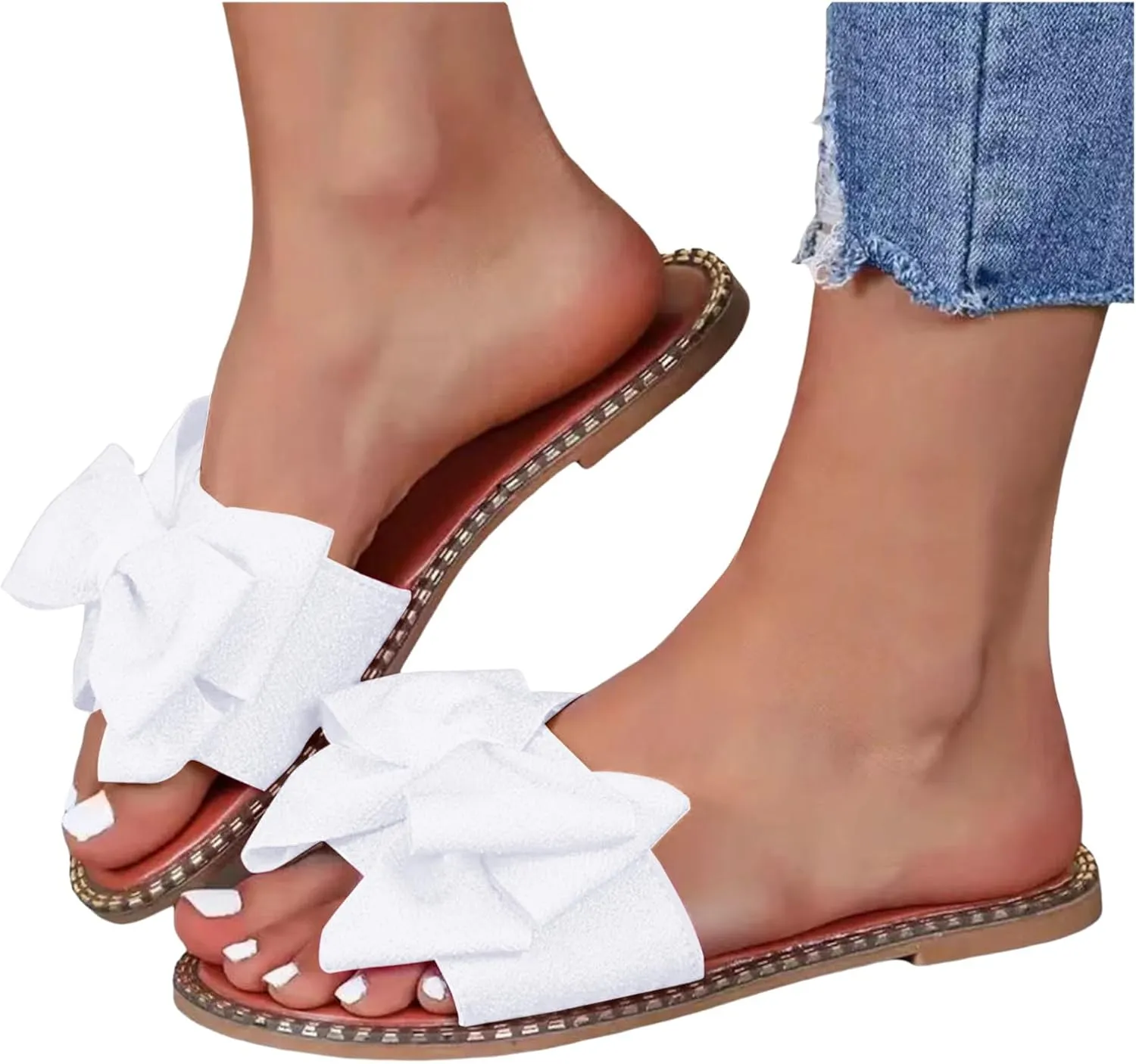 Flatform Open Toe Beach Sandals Women's Shoes Fashion Butterfly Festival Comfortable Flat Flip Flops Women's Outdoor