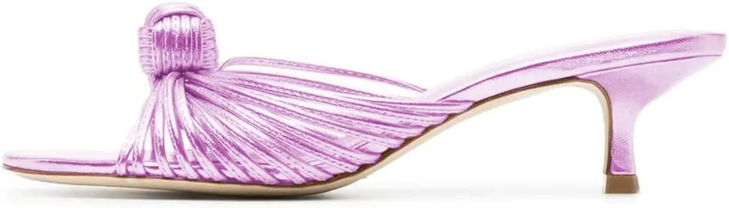 FYS Women Slip on Low Kitten Heel Mules Open Toe Dress Slide Sandals Party Prom Summer Shoes Size 4-15 US