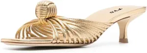 FYS Women Slip on Low Kitten Heel Mules Open Toe Dress Slide Sandals Party Prom Summer Shoes Size 4-15 US