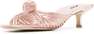FYS Women Slip on Low Kitten Heel Mules Open Toe Dress Slide Sandals Party Prom Summer Shoes Size 4-15 US