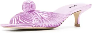 FYS Women Slip on Low Kitten Heel Mules Open Toe Dress Slide Sandals Party Prom Summer Shoes Size 4-15 US
