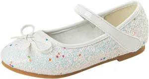 Generic Kids Toddler Girls Bowknot Sequin Mary Jane Sandals Flat Bottom Princess Dress Shoes Summer Wedding Party Shoes
