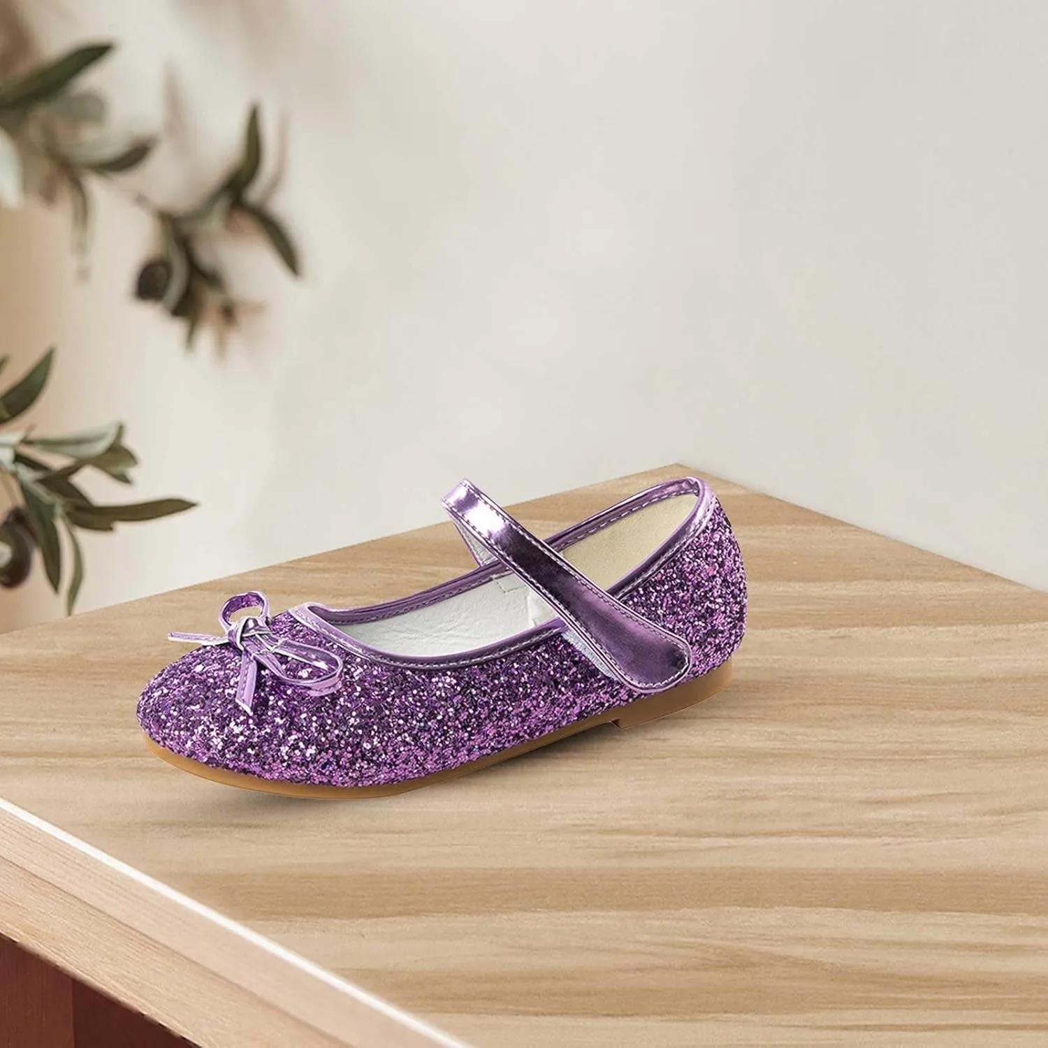 Generic Kids Toddler Girls Bowknot Sequin Mary Jane Sandals Flat Bottom Princess Dress Shoes Summer Wedding Party Shoes