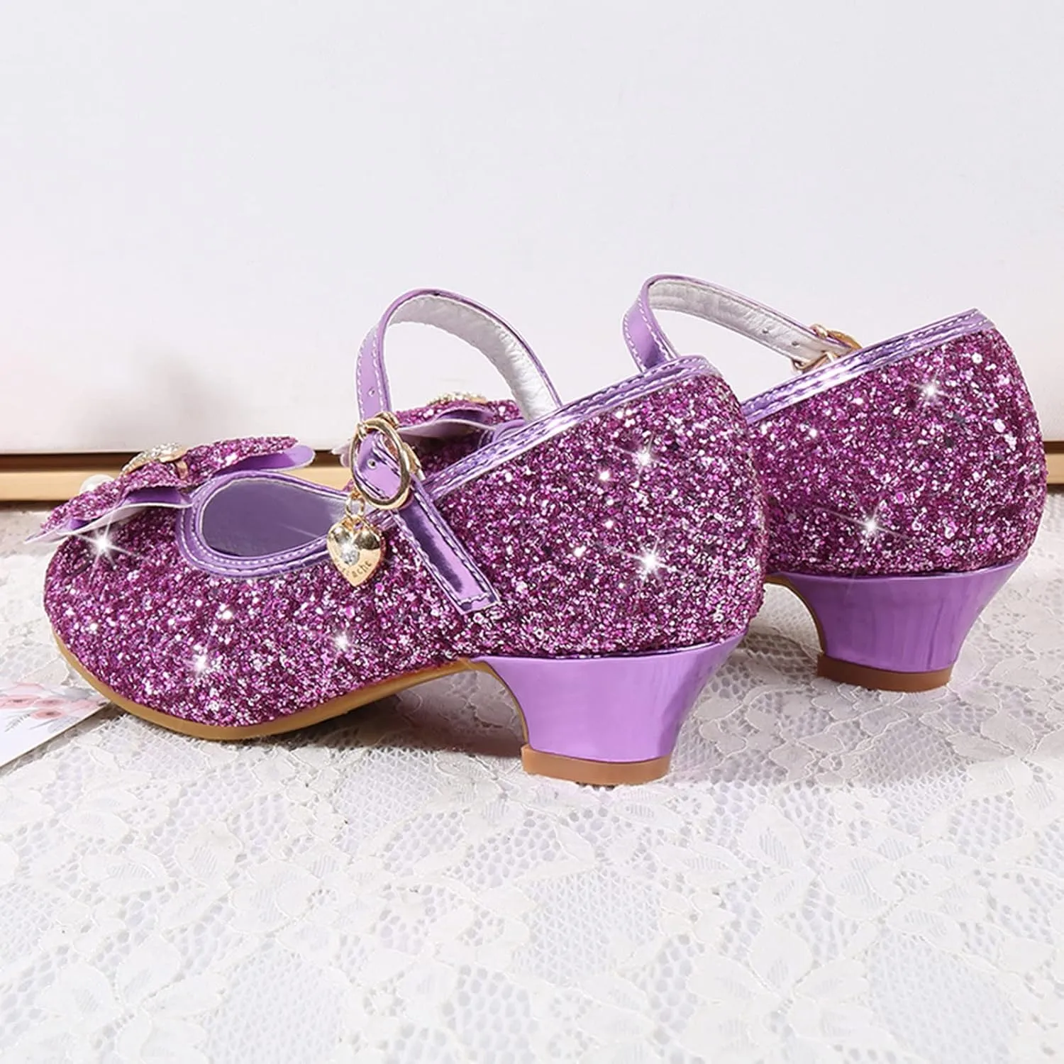 Girls Dress Shoes Wedding Party Heel Mary Jane Princess Flower Shoes Birthday for Toddler Little/Big Kid