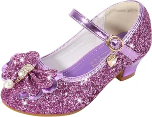 Girls Dress Shoes Wedding Party Heel Mary Jane Princess Flower Shoes Birthday for Toddler Little/Big Kid