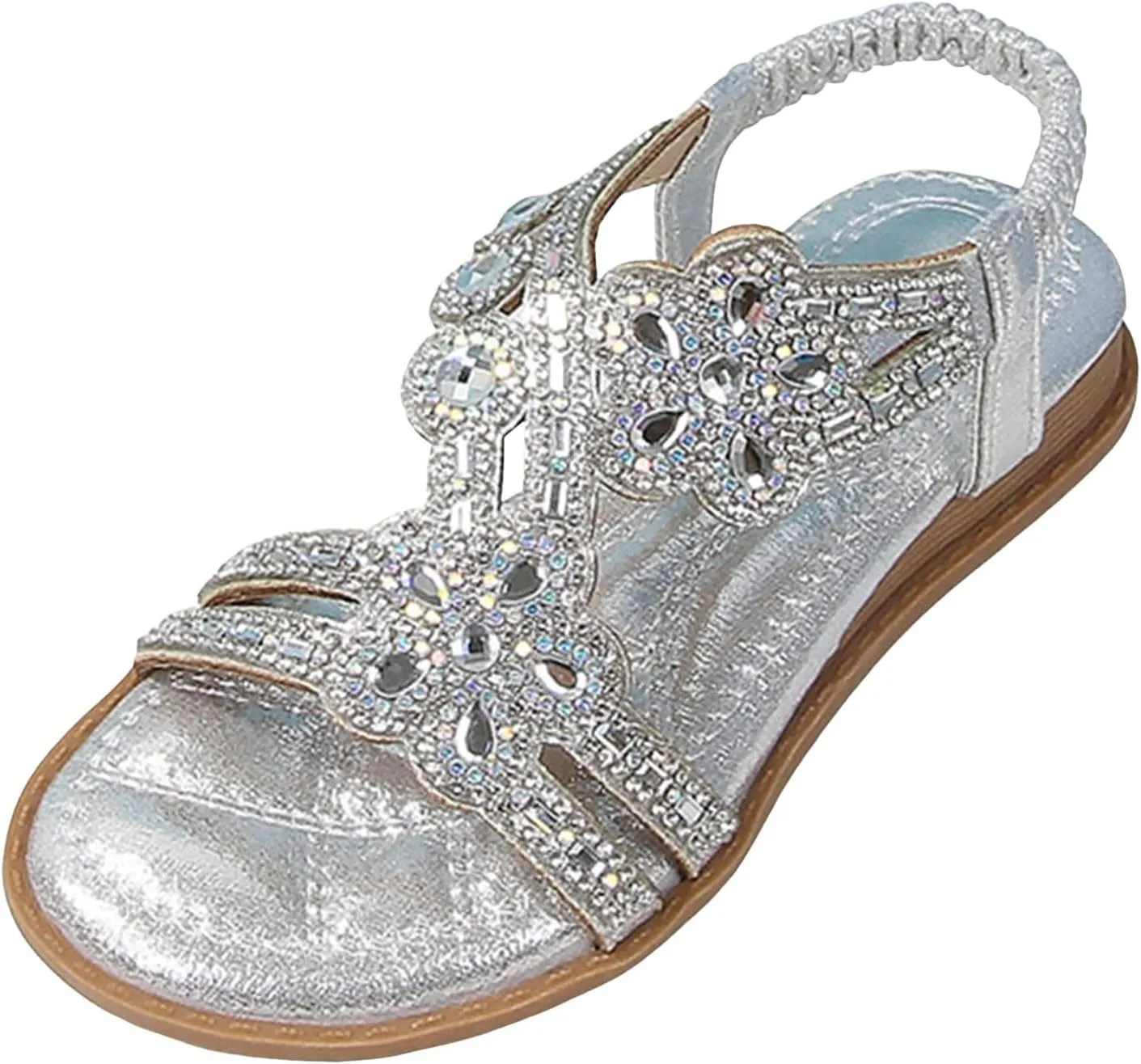 Girls Glitter Beach Shoes Shoes Flat Summer Glitter Boho Comfortable Sandals with Girls Size 3 Sandals