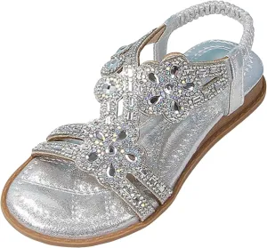 Girls Glitter Beach Shoes Shoes Flat Summer Glitter Boho Comfortable Sandals with Girls Size 3 Sandals