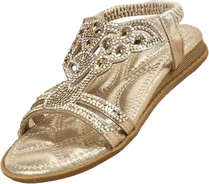 Girls Glitter Beach Shoes Shoes Flat Summer Glitter Boho Comfortable Sandals with Kids Dress Sandals
