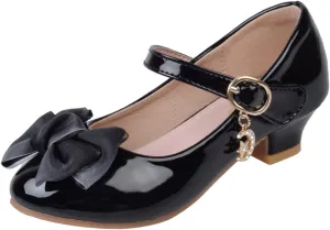 Girls Mary Jane Dress Shoes Bows Flower Girl Wedding School Low Heels Toddler Little Kids Pump Shoes Girl School 3y