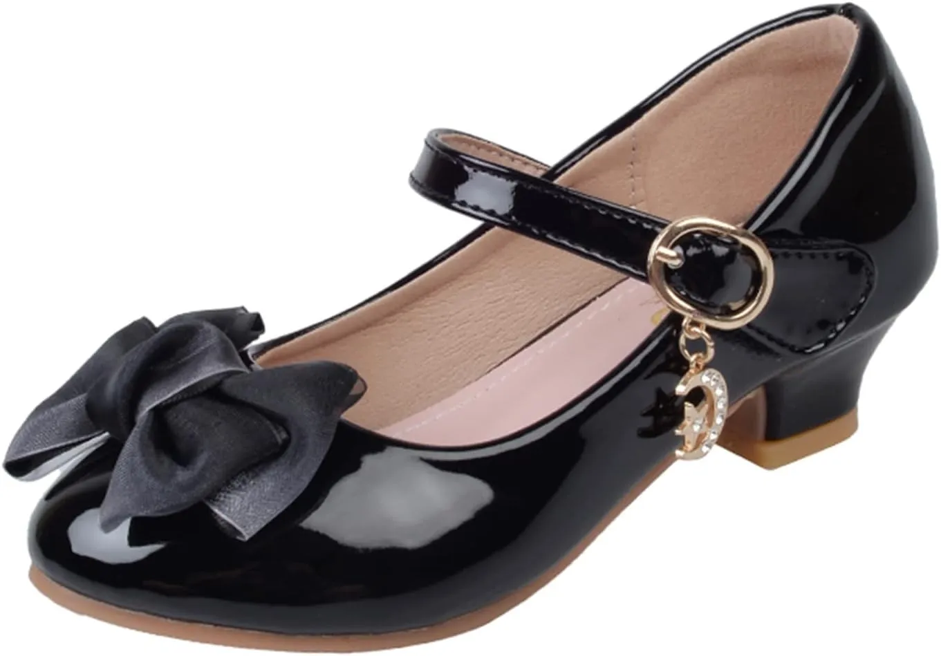 Girls Mary Jane Dress Shoes Bows Flower Girl Wedding School Low Heels Toddler Little Kids Pump Shoes Girl School 3y