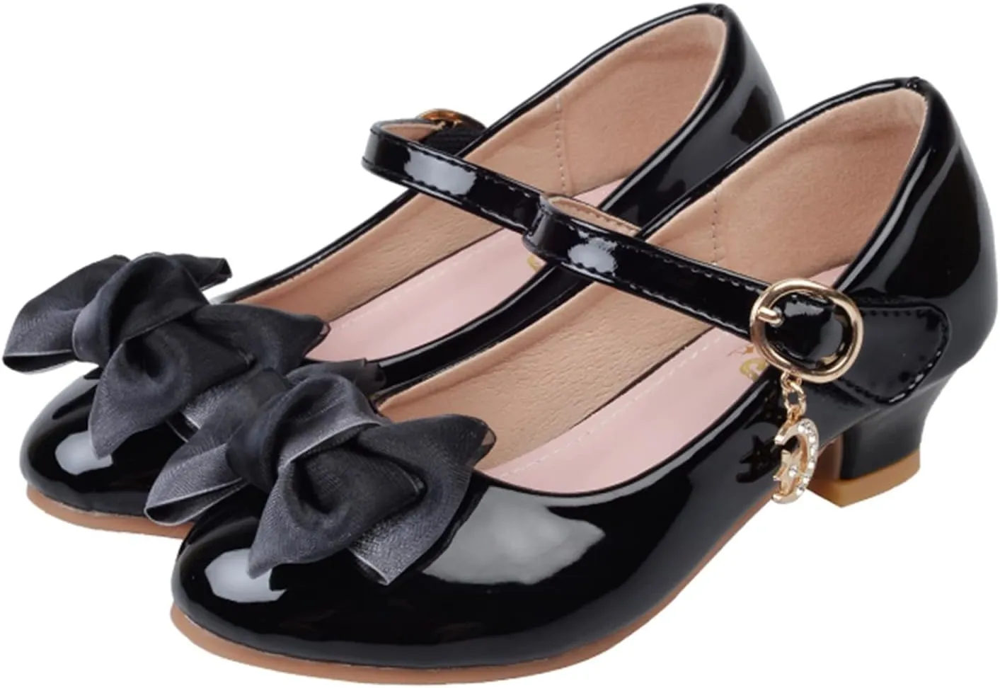 Girls Mary Jane Dress Shoes Bows Flower Girl Wedding School Low Heels Toddler Little Kids Pump Shoes Girl School 3y