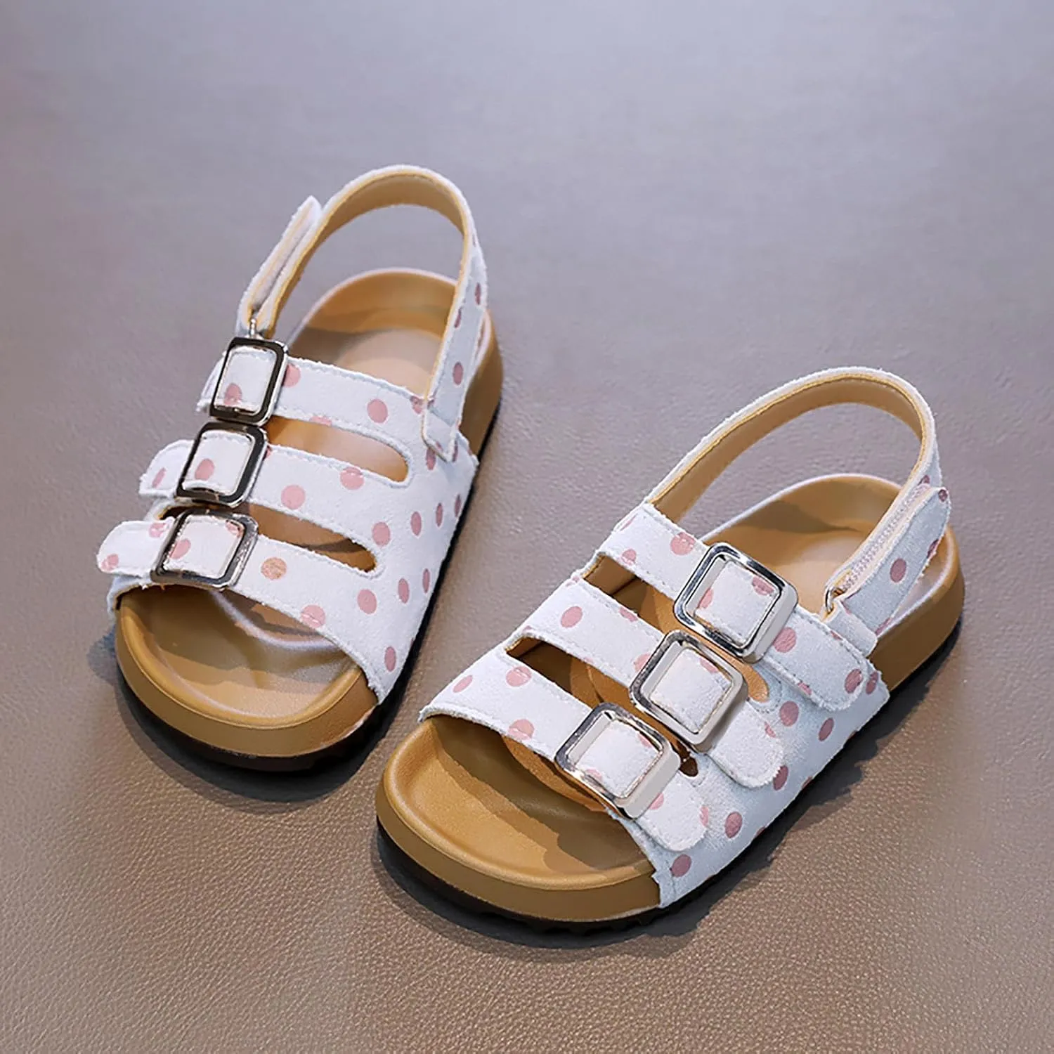 Girls Print Sandal Girls Shoes Comfortable Soft Sole Sandals Fashionable Open Toe Polka Dot Sandals