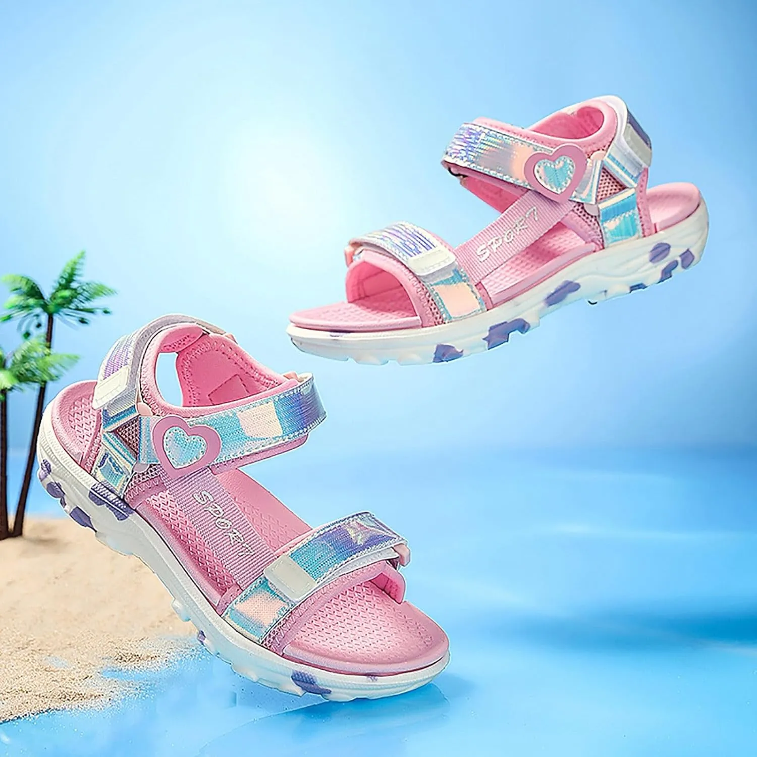 Girls Sandals Comfortable Soft Sole Open Toe Fashionable Casual Girls Light Sandals Little Girl White Toddler Sandles