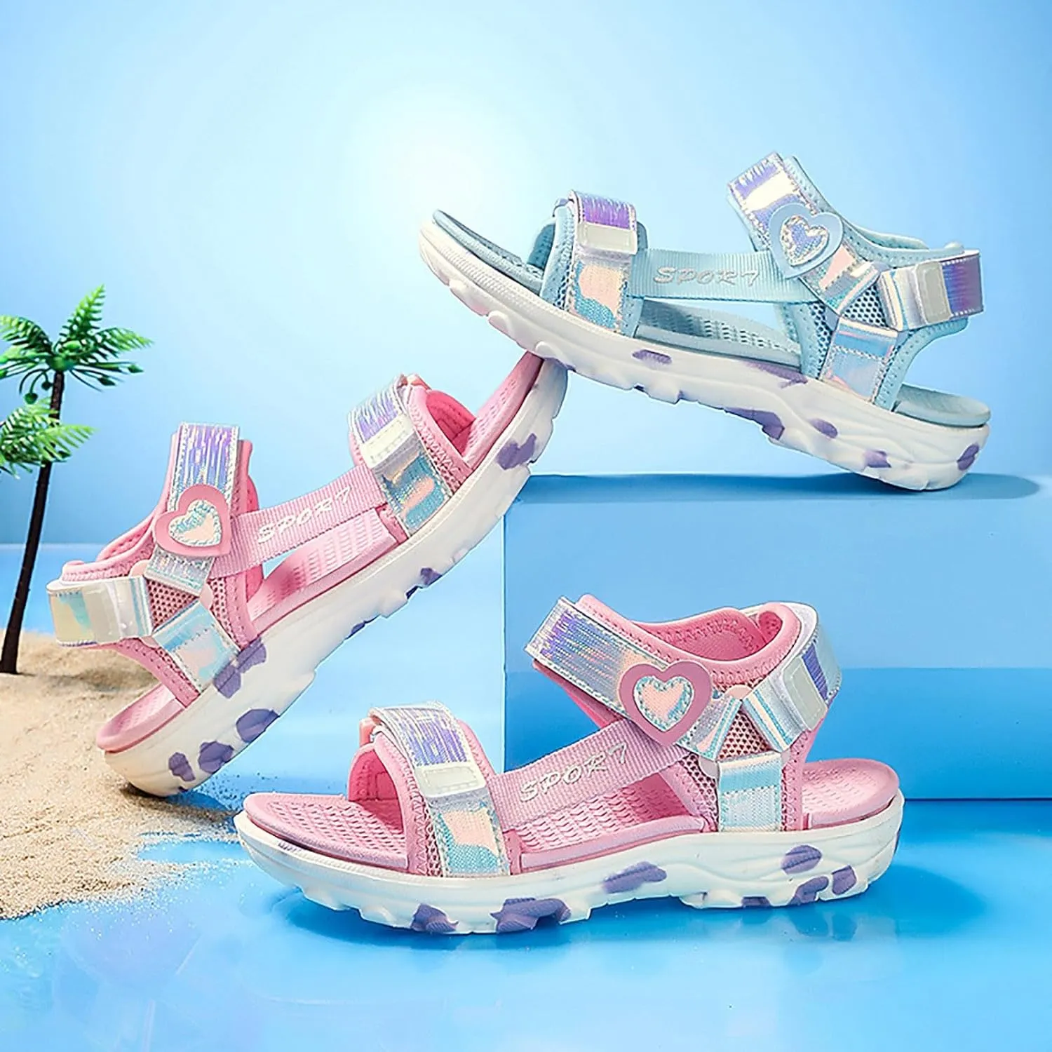 Girls Sandals Comfortable Soft Sole Open Toe Fashionable Casual Girls Light Sandals Little Girl White Toddler Sandles