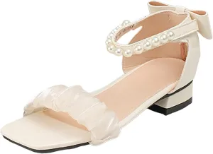 Girls Sandals Party Shoes Girls Sandals Cowhide Sole Comfortable Non Slip Beach Shoes Fairy