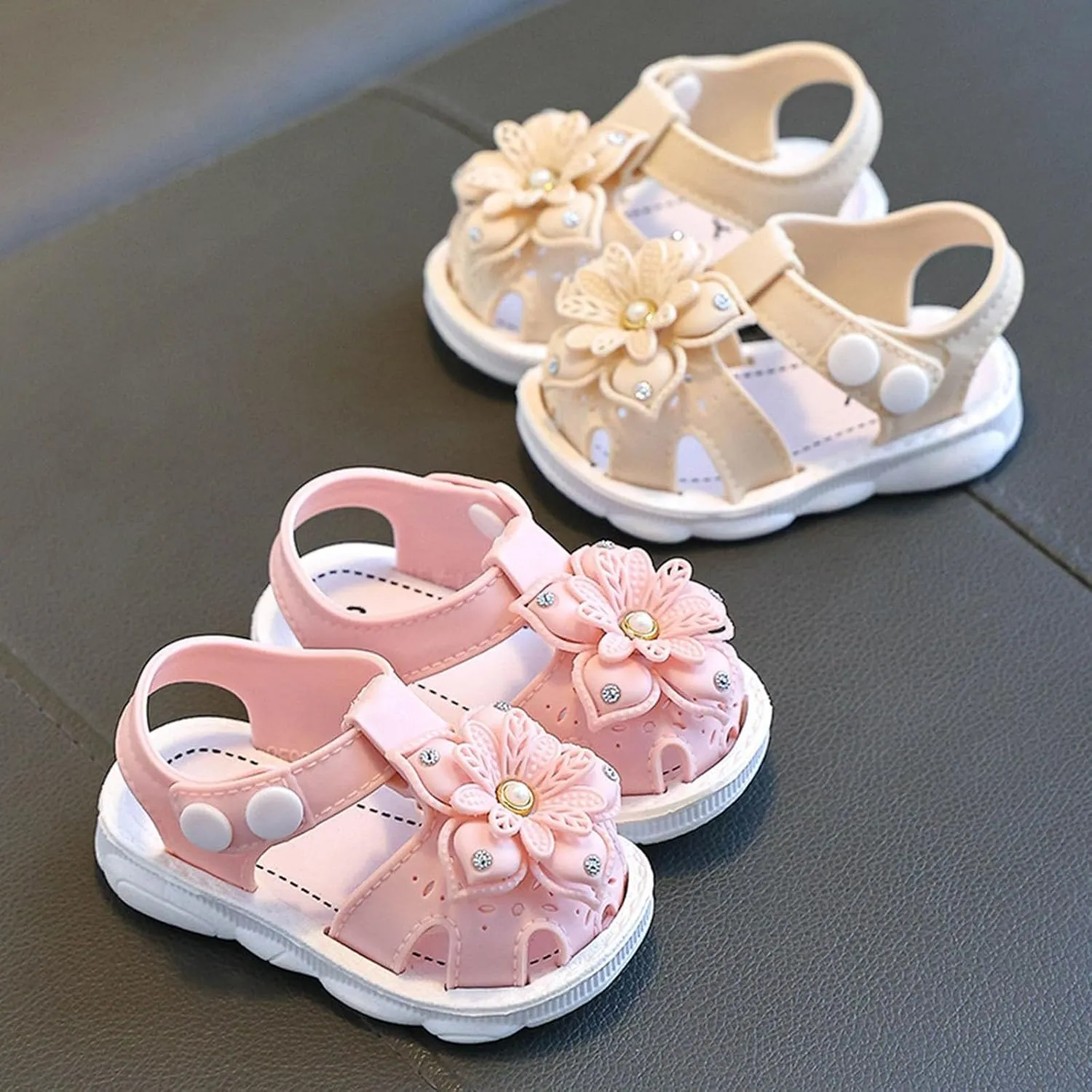 Girl's Sandals Soft Sole Children Shoes Comfortable Soft Sole Sandals Fashionable Flower Beach Bow